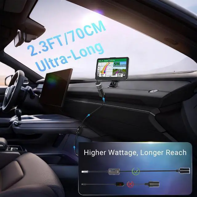 Alt view image 4 of 7 - USB C to 12V Cigarette Lighter Adapter: Max 36W USB C Male to Car Cigarette Lighter Female Socket Type C Converter Power Cable PD3.0 for Dash Cam GPS Recorder Power Bank Led Light Strips