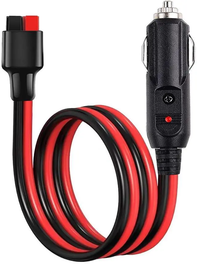 Main image of Car Cigarette Lighter Plug Cable, 45A to 15A Extension Cable, Heavy Duty 12AWG Compatible with Anderson Power Pole Port - 3.3ft/1m
