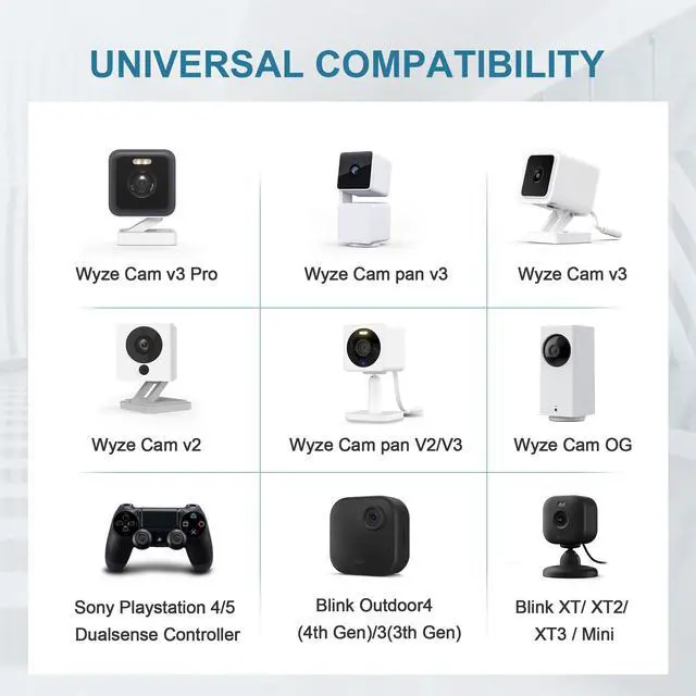 Alt view image 2 of 7 - 30FT Ring Camera Extension Cord 2Pack,USB Extension Cable White Compatible with WYZE Cam V4 V3 V2,OG,Blink 4,Blink XT,Mini 2,Google Nest,Flat Weatherproof Power Extender Charging Cable Wire