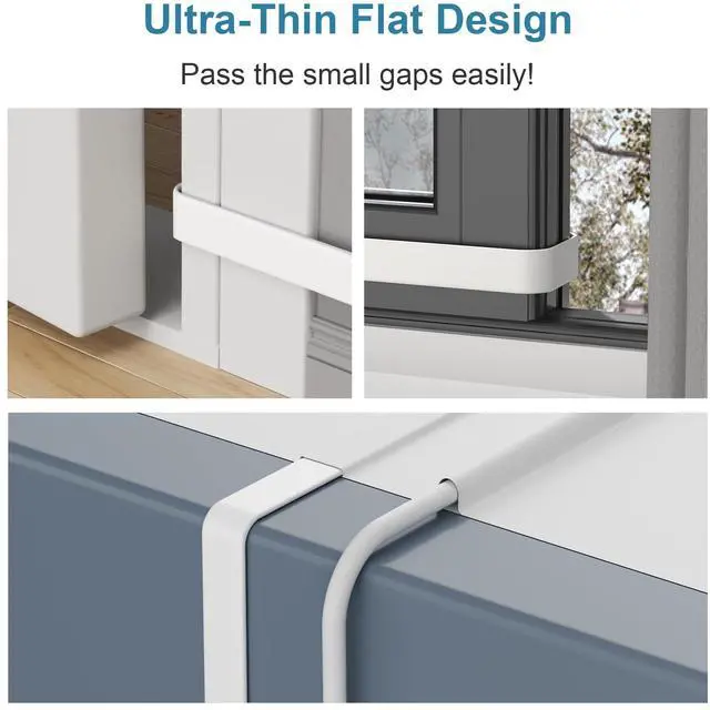 Alt view image 5 of 7 - 30FT Ring Camera Extension Cord 2Pack,USB Extension Cable White Compatible with WYZE Cam V4 V3 V2,OG,Blink 4,Blink XT,Mini 2,Google Nest,Flat Weatherproof Power Extender Charging Cable Wire