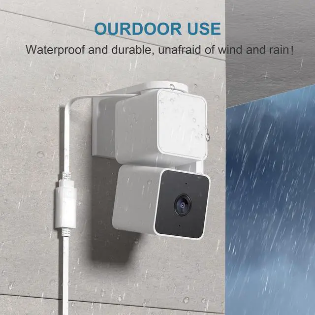 Alt view image 6 of 7 - 30FT Ring Camera Extension Cord 2Pack,USB Extension Cable White Compatible with WYZE Cam V4 V3 V2,OG,Blink 4,Blink XT,Mini 2,Google Nest,Flat Weatherproof Power Extender Charging Cable Wire