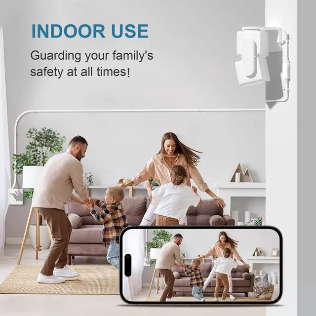 Alt view image 7 of 7 - 30FT Ring Camera Extension Cord 2Pack,USB Extension Cable White Compatible with WYZE Cam V4 V3 V2,OG,Blink 4,Blink XT,Mini 2,Google Nest,Flat Weatherproof Power Extender Charging Cable Wire