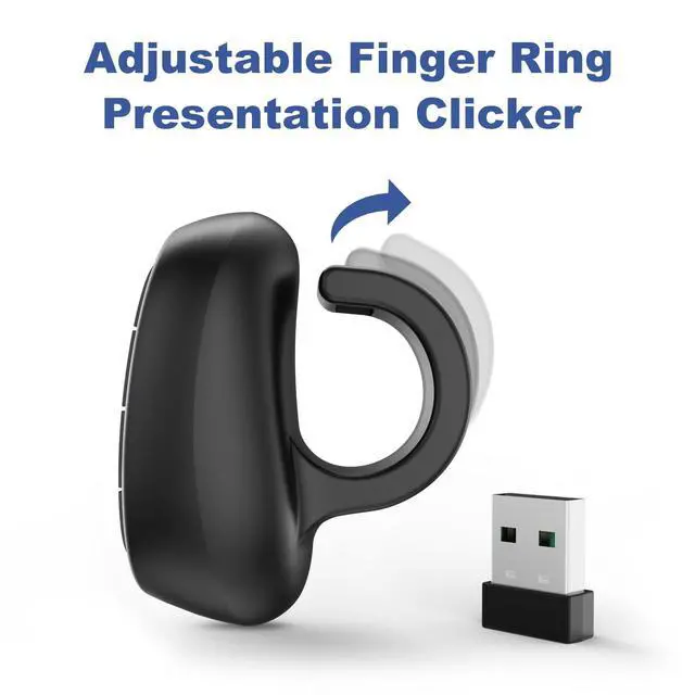 Alt view image 5 of 7 - Presentation Clicker PowerPoint Wireless Presenter Remote: Laser Pointer Computer Clickers, Hyperlink Finger Ring Project Power Point PPT Clicker for Mac Laptop Office, Slideshow Google Slide Advancer