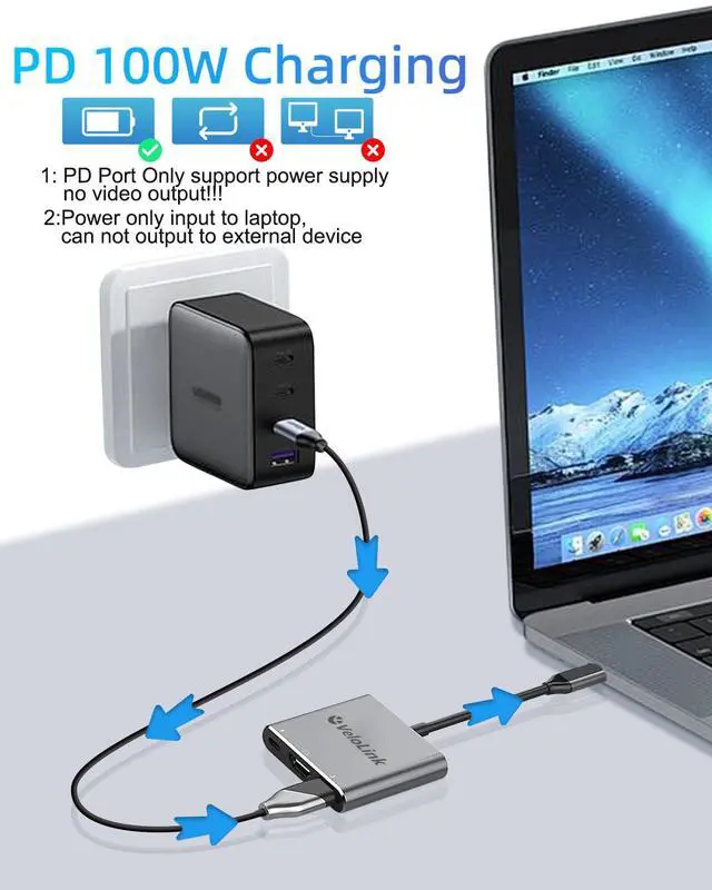 Alt view image 4 of 7 - Usbc to hdmi Adapter,hdmi to USB c with 100W PD & USB 3.0,4K HDMI to Typec Adapter, USB C Hub Multiport AV Converter Compatible with MacBook,Laptops, iPhone,PC, Nintendo Switch,steam Deck, rog Ally