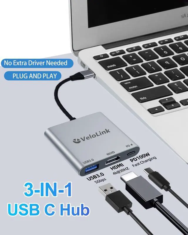 Alt view image 7 of 7 - Usbc to hdmi Adapter,hdmi to USB c with 100W PD & USB 3.0,4K HDMI to Typec Adapter, USB C Hub Multiport AV Converter Compatible with MacBook,Laptops, iPhone,PC, Nintendo Switch,steam Deck, rog Ally