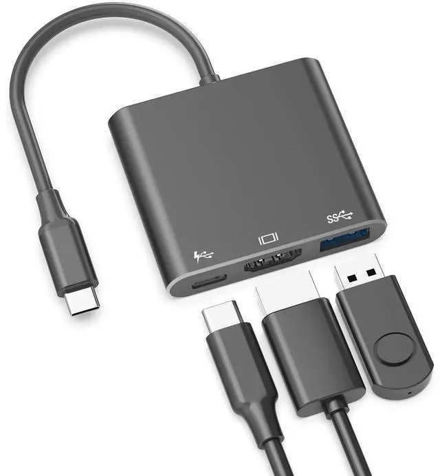 Main image of USB C to HDTV Adapter with 4K@60Hz HDTV Output, Multi-AV Converter for for MacBook/Mac Pro Air iPad Pro and More Type-C Port Device