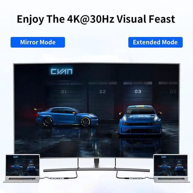 Alt view image 5 of 6 - MacBook USB-C Hub Adapter - Multiport Docking Station With HDMI for MacBook Pro and Thunderbolt Devices