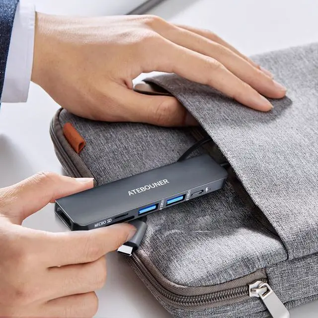 Alt view image 6 of 6 - MacBook USB-C Hub Adapter - Multiport Docking Station With HDMI for MacBook Pro and Thunderbolt Devices