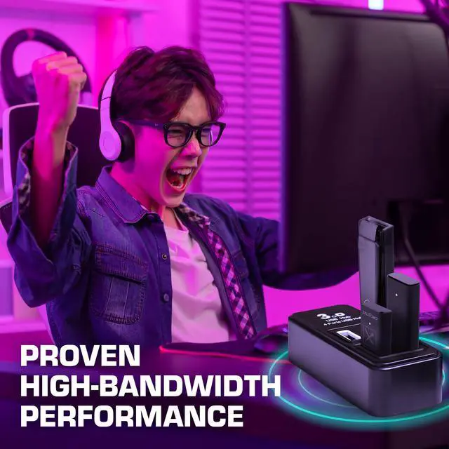 Alt view image 7 of 7 - 4 Port USB Hub, Dongle USB 3.0 Hub for Wireless Interference Reduction for Gaming, Stable Connection & Lag-Free for Mouse, Keyboard, Headset, Compatible with PC, Mac, Xbox, PlayStation