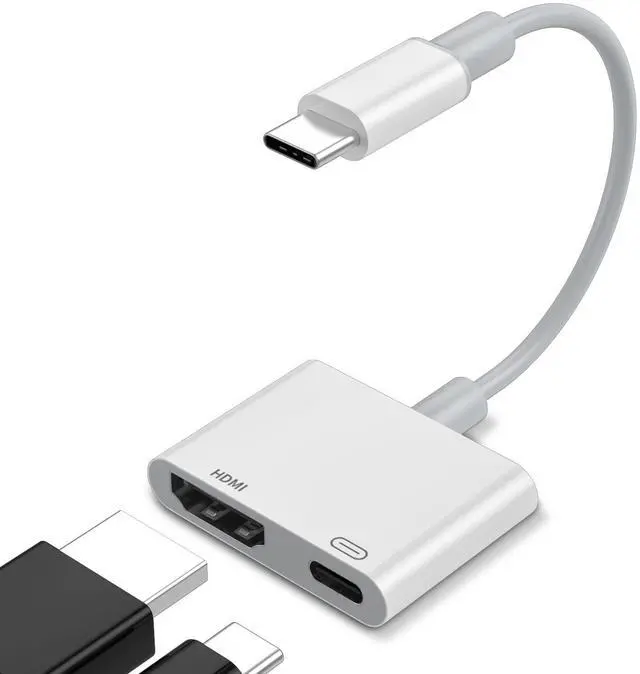 Main image of USB C to HDMI Adapter for iPhone 15/16/17,Digital AV Audio Dongle, 4K Video & Audio Sync Screen Converter with 100W Fast Charge, Type C to HDMI Adapter for iPhone 15, iPhone 16, MacBook, iPad,Galaxy