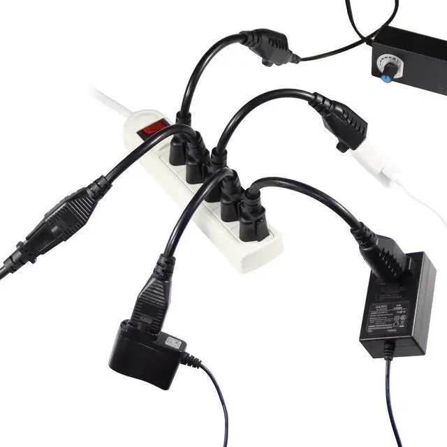 Alt view image 3 of 7 - Short Power Extension Cord - 15A 6 Inch 3 Prong Outlet Saver, 1875W 14AWG/3C SJTW Heavy Duty Power Cord Extension Cable (NEMA 5-15P to NEMA 5-15R) Indoor/Outdoor Use, Black 4-Pack