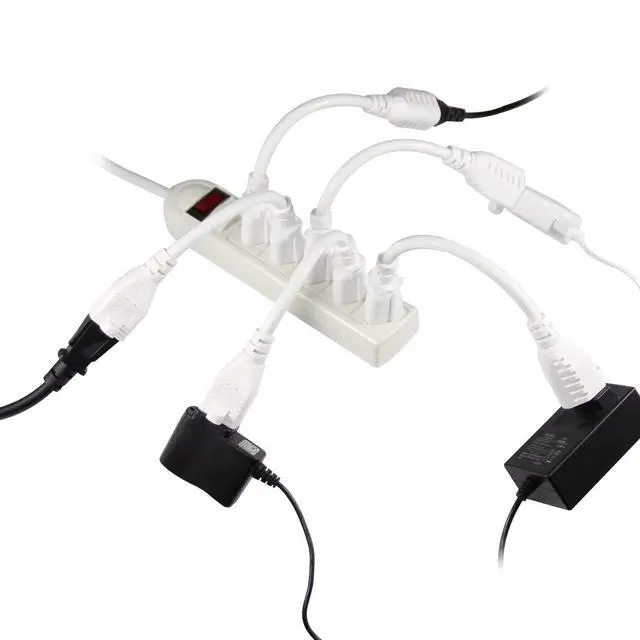 Alt view image 3 of 7 - Short Power Extension Cord - 15A 6 Inch 3 Prong Outlet Saver, 1875W 14AWG/3C SJTW Heavy Duty Power Cord Extension Cable (NEMA 5-15P to NEMA 5-15R) Indoor/Outdoor Use, White 4-Pack