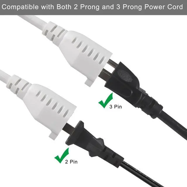 Alt view image 6 of 7 - Short Power Extension Cord - 15A 6 Inch 3 Prong Outlet Saver, 1875W 14AWG/3C SJTW Heavy Duty Power Cord Extension Cable (NEMA 5-15P to NEMA 5-15R) Indoor/Outdoor Use, White 4-Pack
