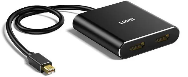 Main image of Mini DisplayPort to Dual HDMI Adapter 4K@60Hz, MDP 1.2 to 2 HDMI Splitter, Dual hdmi Output, Supports Extended Mode and Mirror Mode, Compatible with Laptops, PCs, Monitors, Projectors, for Windows