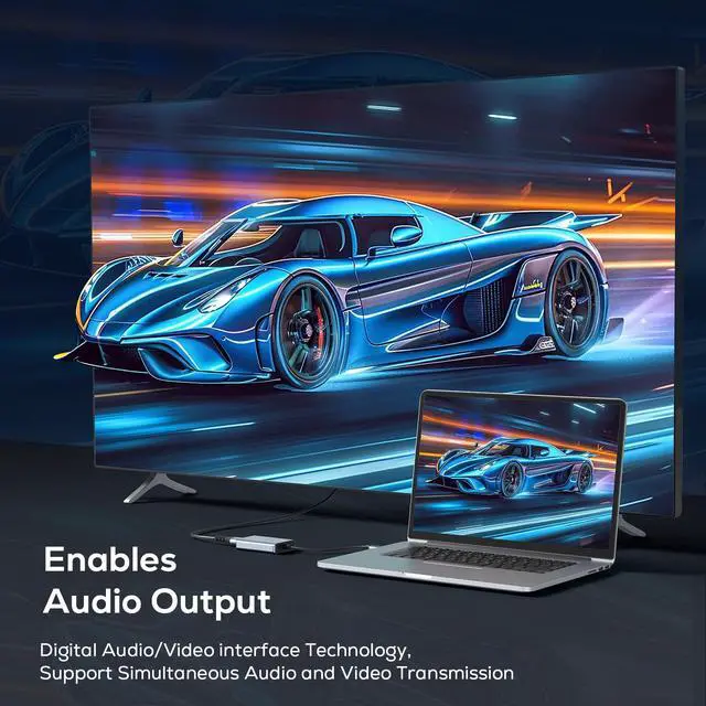 Alt view image 6 of 7 - USB to HDMI Adapter, USB 3.0 to HDMI Audio for Multiple Monitors 1080P Video Converter, Compatible with Mac OS,Windows 10/8.1/8/7 Driver Installation Required