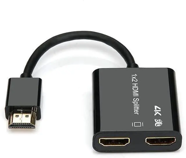 Main image of HDMI Splitter 1 in 2 Out, 4K HDMI Splitter for Dual Monitors DuplicateSupport1080P/4k30/60 /3DCopy The Same Signal Source to Both displays