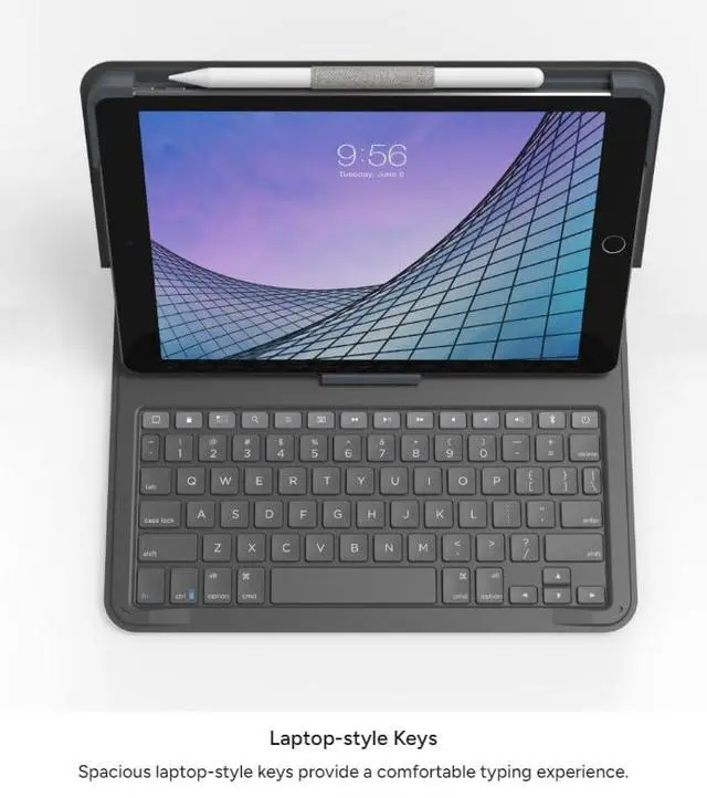 Alt view image 3 of 7 - Messenger Folio 2 - Tablet Keyboard & Case for 10.2-inch iPad, 10.5-inch iPad/Air 3