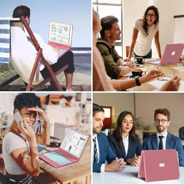 Alt view image 7 of 7 - Keyboard Case Compatible with iPad 10.2 inch 9th Gen 2021,for iPad 8th Generation 2020, 7 Color Backlit 360 Rotatable Wireless Detachable Bluetooth Keyboard Cover Tablet Case