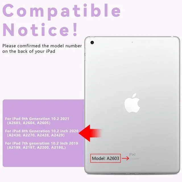 Alt view image 2 of 7 - Case with Keyboard for iPad 10.2,Touch Trackpad Keyboard Case for iPad 9th Generation/8th/7th Gen, 10 Corlor Backlit - 360° Rotatable Protective Cover with Pencil Holder (Light Purple)