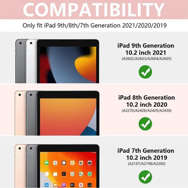 Alt view image 2 of 7 - Touchpad Keyboard Case for iPad 9th/8th/7th 10.2 inch, Backlit Trackpad Keyboard, 360°Rotatable Case with Keyboard for iPad 9th/8th/7th Gen, with Pencil Holder (Rose Gold)