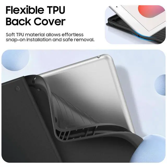 Alt view image 7 of 7 - Backlit Keyboard Case for iPad 9th / 8th / 7th Generation (2021/2020/2019) 10.2 Inch, Soft TPU Back Cover with 7 Colors Backlight Magnetically Detachable Bluetooth Keyboard, Black