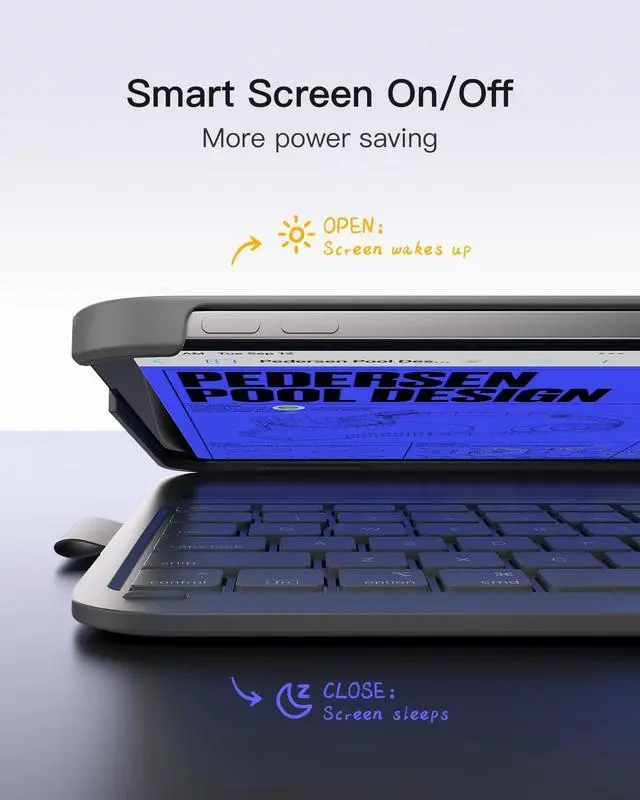 Alt view image 5 of 7 - for iPad 10th/11th Gen Case with Keyboard, Ultralight Keyboard with Pen Holder for A16 2025/10th Gen(2022 10.9"), Air 11" M4/M3/M2 (2026/2025/2024), Air 5/4, Pro 11 4/3/2/1,AirTap Gray