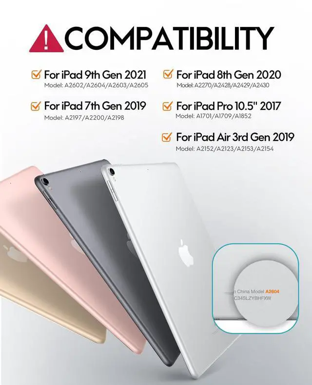 Alt view image 2 of 7 - for iPad 9th Generation Case with Keyboard, 7 Color Backlit, Multi-Touch Trackpad, Built-in Pencil Holder, 2 Wireless Channels, Flip Stand Keyboard Case for iPad 9th/8th/7th Gen 10.2 Black