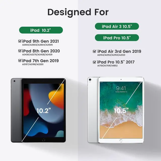 Alt view image 2 of 7 - Keyboard Case for iPad 9th Generation-10.2 inch - 7 Colors Backlit Wireless Detachable Folio Keyboard Cover with Upper Pencil Holder for iPad 8th/7th Gen/iPad Pro 10.5"/iPad Air 3rd Gen - Black