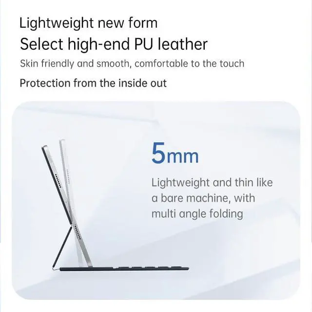 Alt view image 5 of 6 - Keyboard Case for iPad Pro 11 inch (4th/3rd/2nd/1st) Gen & Air 11 inch (M3/M2)& 10.9" Air 5th &4th Generation, Ultra Slim, Magnetic Keyboard Folio