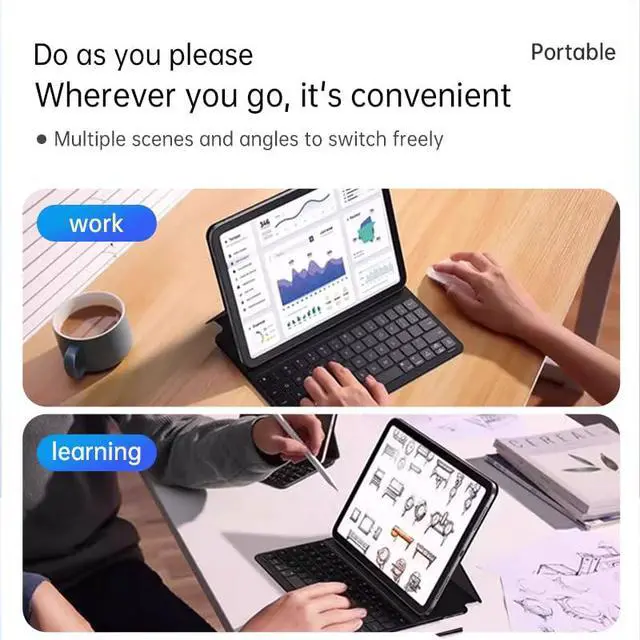 Alt view image 6 of 6 - Keyboard Case for iPad Pro 11 inch (4th/3rd/2nd/1st) Gen & Air 11 inch (M3/M2)& 10.9" Air 5th &4th Generation, Ultra Slim, Magnetic Keyboard Folio