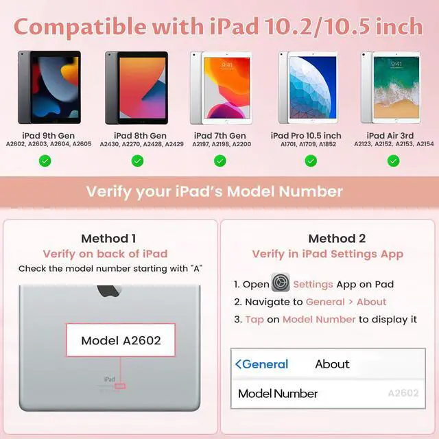 Alt view image 2 of 7 - for iPad 9th Generation Case with Keyboard 10.2'' - 7 Color Backlit Wireless Keyboard Cover with Pencil Holder for iPad 9th/8th/7th Gen 10.2 inch, iPad Air 3rd Gen & iPad Pro 10.5" - Pink