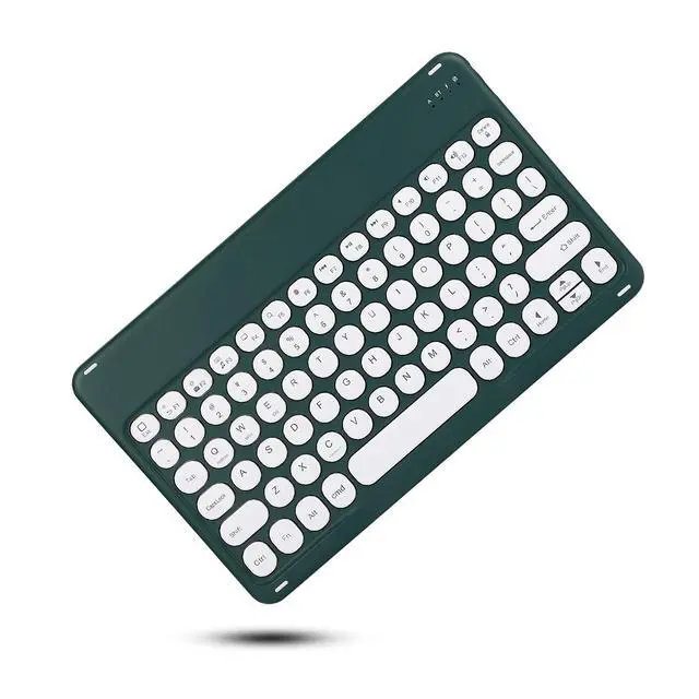 Alt view image 6 of 7 - Keyboard Case Compatible with iPad 9th 8th 7th Generation 10.2" Air 3rd Gen Pro 10.5 Keyboard Case Cute Round Key Color Keyboard Wireless Detachable BT Keyboard Cover (DarkGreen)
