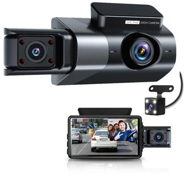 Main image of Dash Cam Front and Rear, 1080P Dual Dash Camera, WiFi & App Control, IR Night Vision, 170° Wide Angle, G-Sensor, Parking Mode, 24/7 Loop Recording, 64GB Micro SD Card Included Black