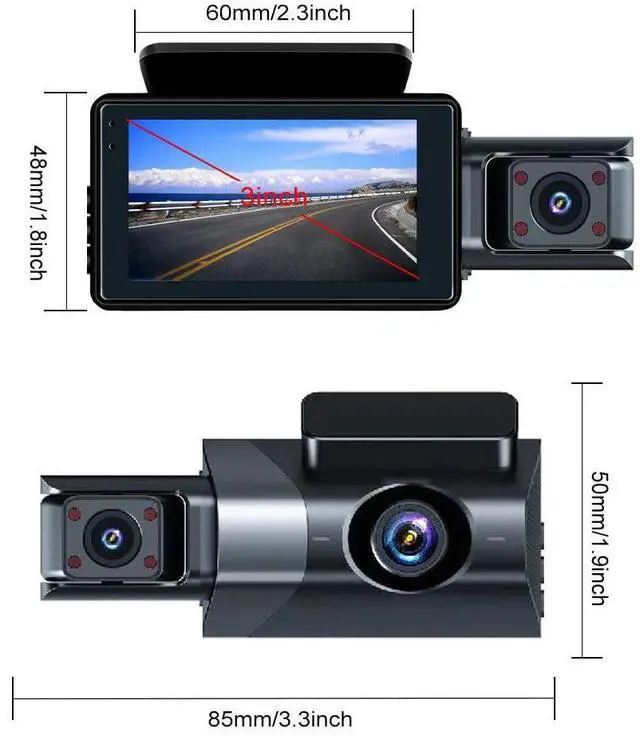 Alt view image 7 of 7 - Dash Cam Front and Rear, 1080P Dual Dash Camera, WiFi & App Control, IR Night Vision, 170° Wide Angle, G-Sensor, Parking Mode, 24/7 Loop Recording, 64GB Micro SD Card Included Black