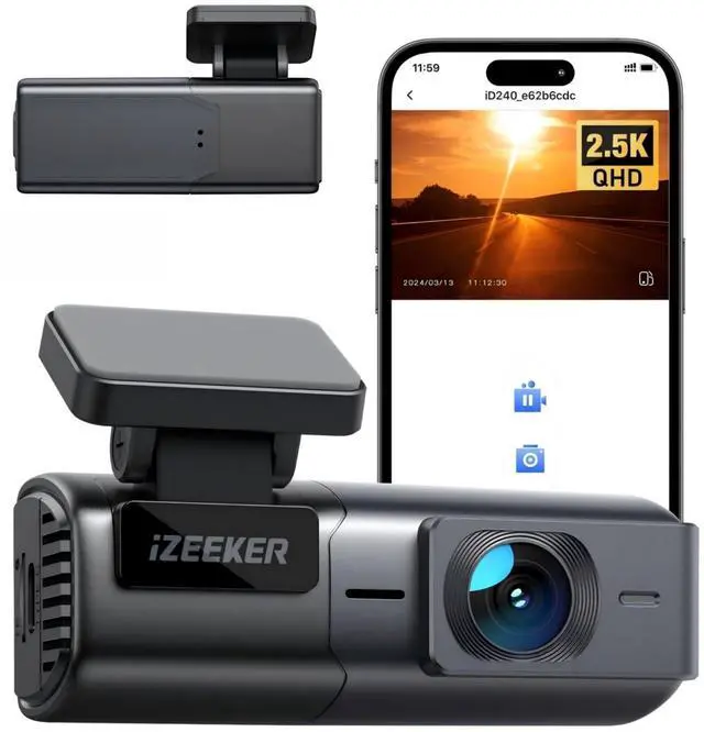 Main image of 2.5K Dash Cam WiFi Dash Camera for Cars, Mini Car Camera 1440P Front Dashcams with App, Free 32GB Card, Night Vision, WDR, G-Sensor, Loop Recording, 24H Parking Mode Supports