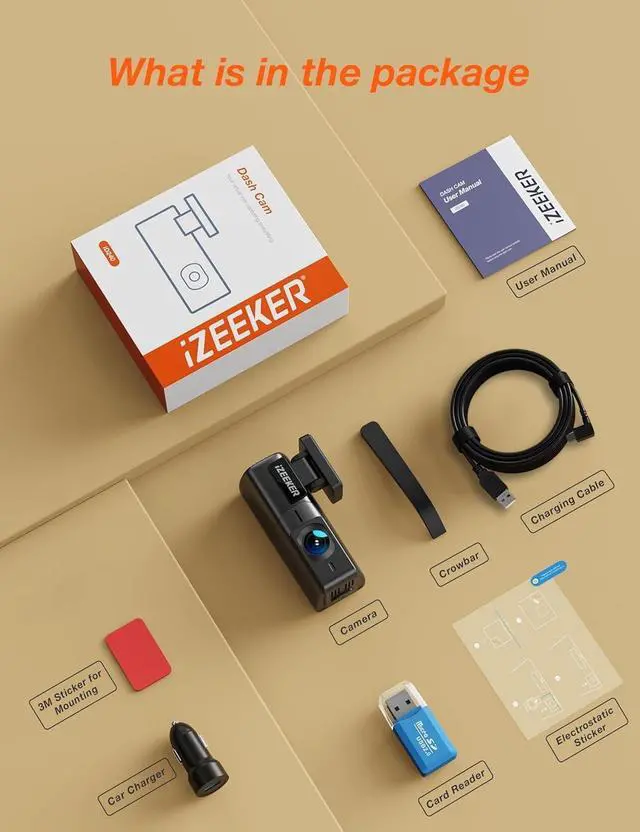 Alt view image 7 of 7 - 2.5K Dash Cam WiFi Dash Camera for Cars, Mini Car Camera 1440P Front Dashcams with App, Free 32GB Card, Night Vision, WDR, G-Sensor, Loop Recording, 24H Parking Mode Supports