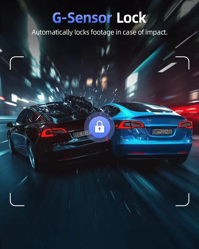 Alt view image 6 of 7 - 4K Dash Cam Front and Rear, 64GB SD Card, 1.5 IPS Display Car Camera, 5Ghz WiFi+App Control, Night Vision, 24H Parking Mode, G-Sensor, WDR, 170° Wide Angle, 4K+1080P Dual Dash Camera for Cars