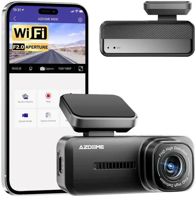 Main image of M200 Mini Dash Cam WiFi Dashcam - Single Channel Dash Cam for Broad Road Coverage - Built-in WiFi - Full HD Resolution - Parking Monitor - App Connectivity - Collision Detection - Night Vision