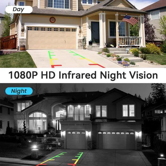 Alt view image 3 of 7 - Camera, 1080P IR Night Vision with Monitor, Easy Setup Plug-Play Rear View Camera, 150 Degrees Wide Angle, IP68 Waterproof, 4.3" Display for Car Truck SUV
