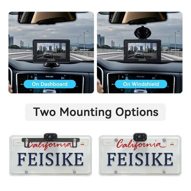 Alt view image 7 of 7 - Camera, 1080P IR Night Vision with Monitor, Easy Setup Plug-Play Rear View Camera, 150 Degrees Wide Angle, IP68 Waterproof, 4.3" Display for Car Truck SUV