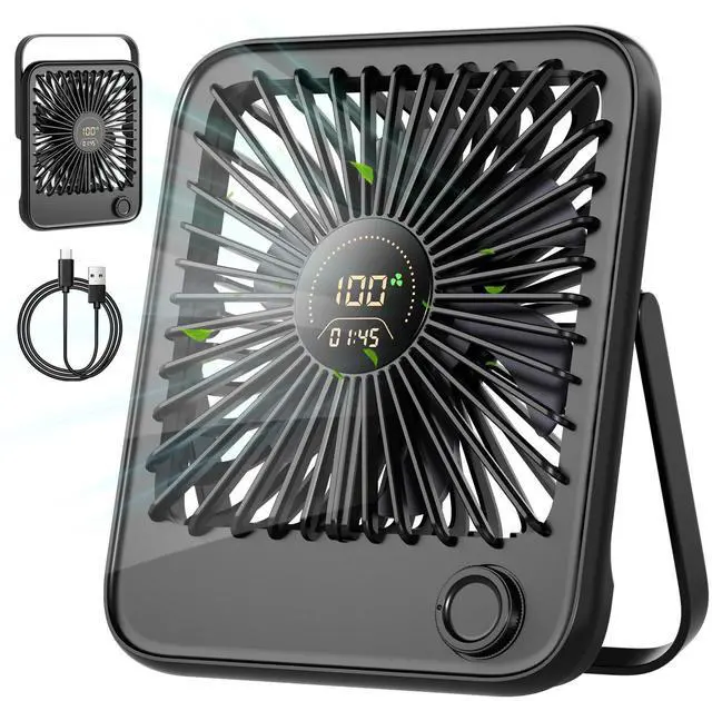 Main image of Rechargeable Portable Travel Fan - USB Desk Fan with 100 Wind Speeds Small Fan with Digital Display Quiet Desktop Personal Fans for Cruise Ship Office Outdoor Bedroom