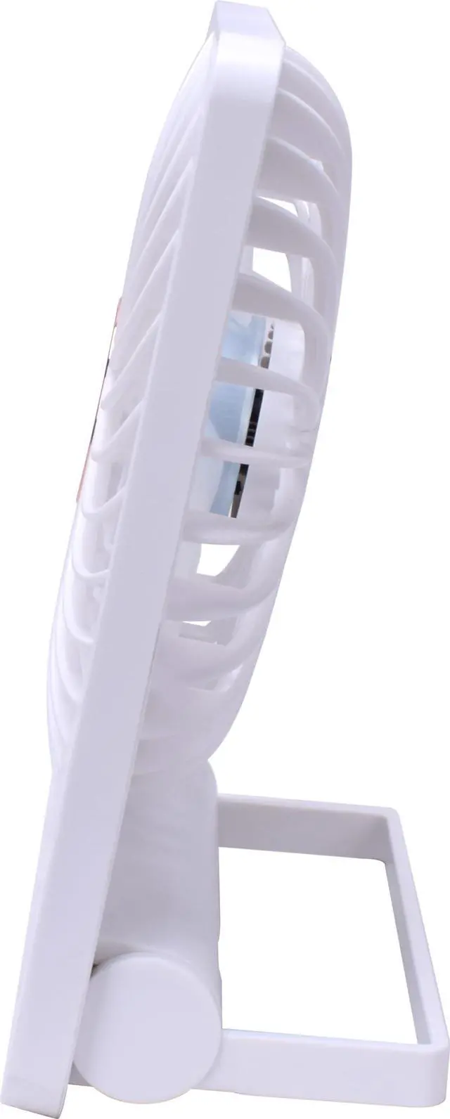 Alt view image 2 of 7 - Personal Battery Operated Desk Fan, Rechargeable Fan, 2000mAh Battery, Power Display and 180° Tilt Folding, Ultra Quiet and Portable, Office, Camping, in Car (White), Compact