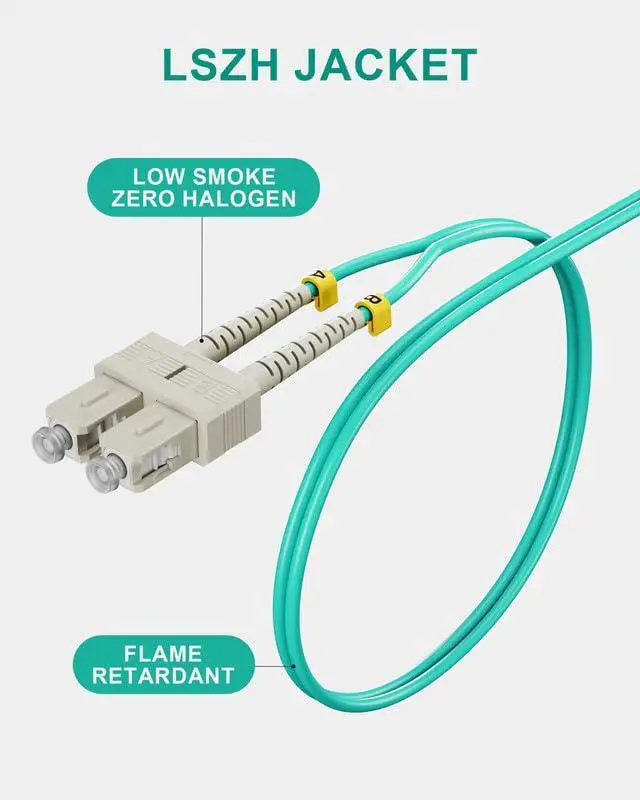Alt view image 5 of 7 - LC to SC 5 Pack Fiber Patch Cables, Fiber Jumper Optical OM3 Duplex Multi Mode Patch Cords -2m(6.56ft) LSZH 50/125µm