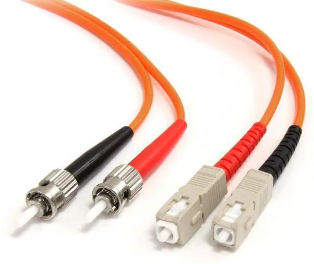Main image of 1m Fiber Optic Cable - Multimode Duplex 62.5/125 - LSZH - ST/SC - OM1 - ST to SC Fiber Patch Cable (FIBSTSC1), Orange