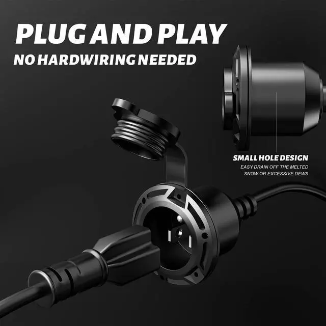 Alt view image 6 of 7 - New 20A 125V AC Port Plug, 12AWG Heavy-Duty RV Shore Power Inlet Plug with 5-in-1 T-Blade Adapter & 6FT Cord, Waterproof AC Power Inlet Socket Integrated Outdoor Electrical Outlet Receptacle