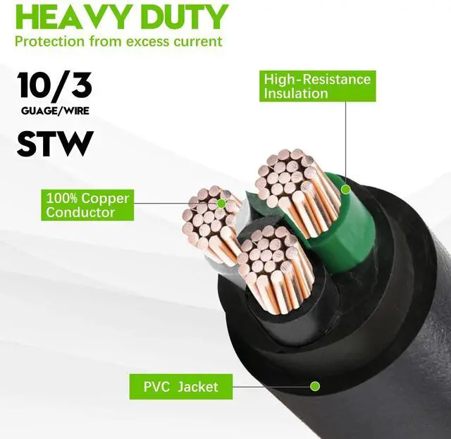 Alt view image 4 of 7 - 30 Amp to 20 Amp 110 Generator RV Electric Cables, NEMA L14-30P to 4X 5-15R/5-20R Generator Distribution Adapter 4 Prong 30 Amp to 15 Amp/20Amp with Lighted End STW 10 AGW 1FT