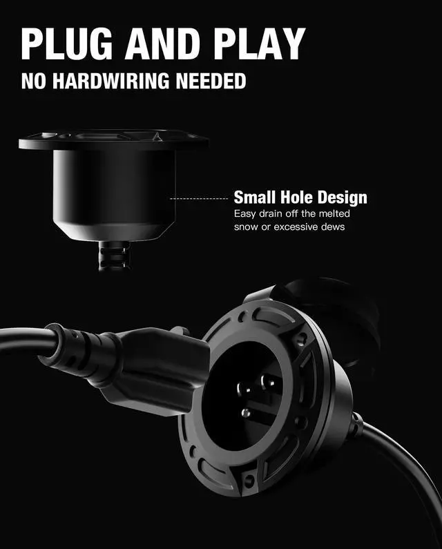 Alt view image 3 of 7 - New 20A 125V AC Port Plug,12AWG Heavy-Duty RV Shore Power Inlet Plug with 5-in-1 T-Blade Adapter & Dual 16'' Cord,Waterproof AC Power Inlet Socket Outlet Box Integrated Outdoor Electrical Receptacle