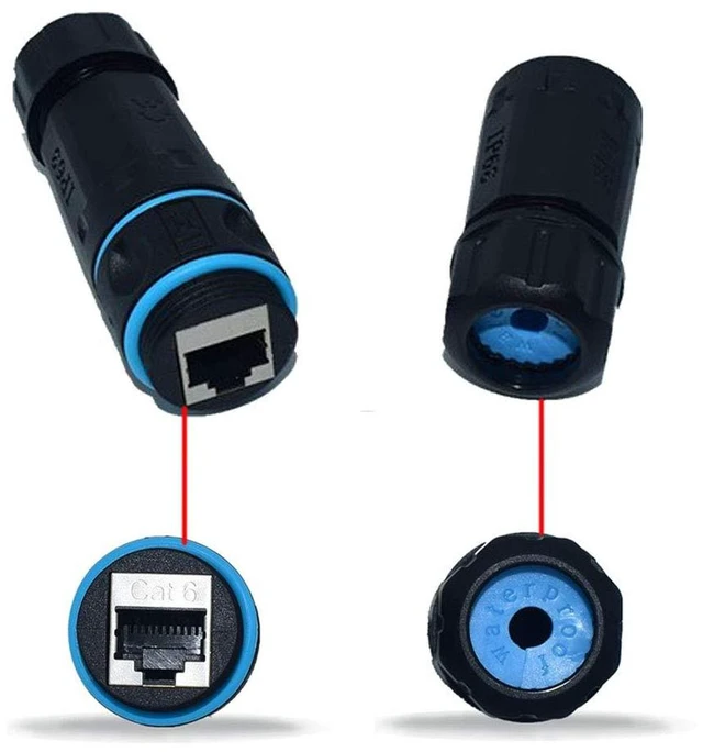 Alt view image 4 of 6 - 10PCS Shielded RJ45 Waterproof Panel Mount Connector IP68 Cat5/5e/6 8P8C Ethernet LAN Cable Coupler Female to Female Outdoor Network Adapter