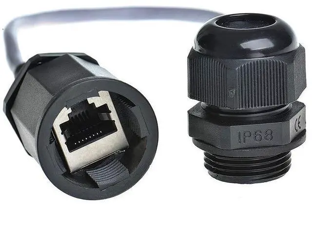 Alt view image 3 of 14 - 5PCS M20 RJ45 Waterproof Cat5 8P8C Connector IP67 Ethernet LAN Cable Connector Double Head with Cat5 Network Cable Outdoor LAN Coupler Adapter Male to Female