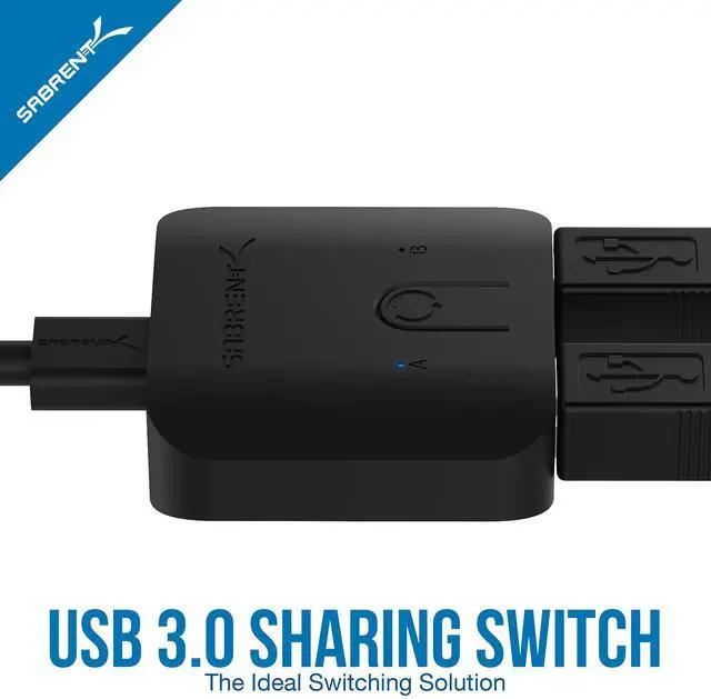 Alt view image 3 of 7 - USB 3.0 Sharing Switch for Multiple Computers and Peripherals LED Device Indicators (USB-SW30) Black